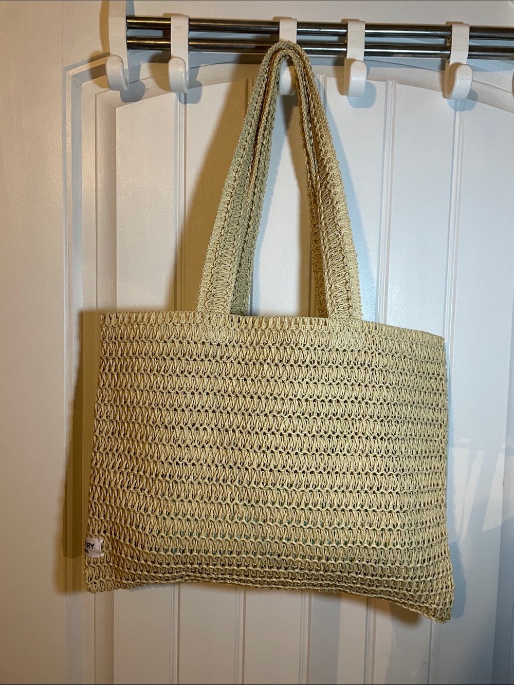 Woven Straw Burberry Goddess Tote Bag in Natural Cream - Casual Beach & Everyday